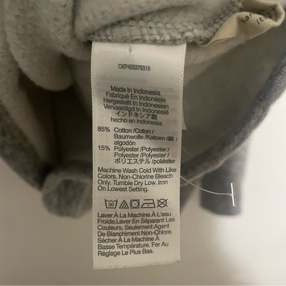 MADEWELL MWL Heathered Grey Cropped Henley Raglan Sweatshirt L - Picture 6 of 7